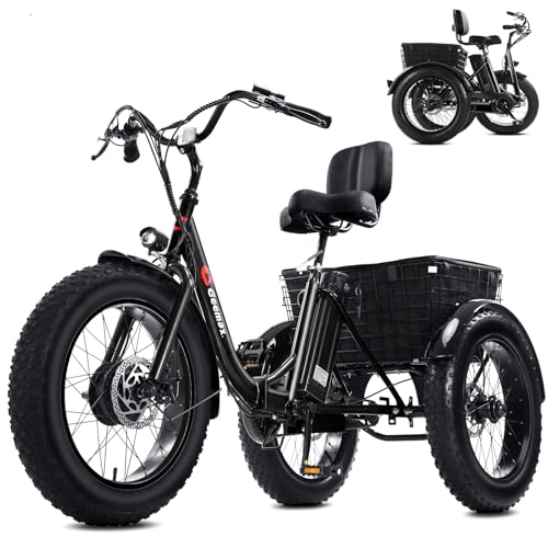 Black 20" x 4.0 Fat Tire Electric Tricycle O671