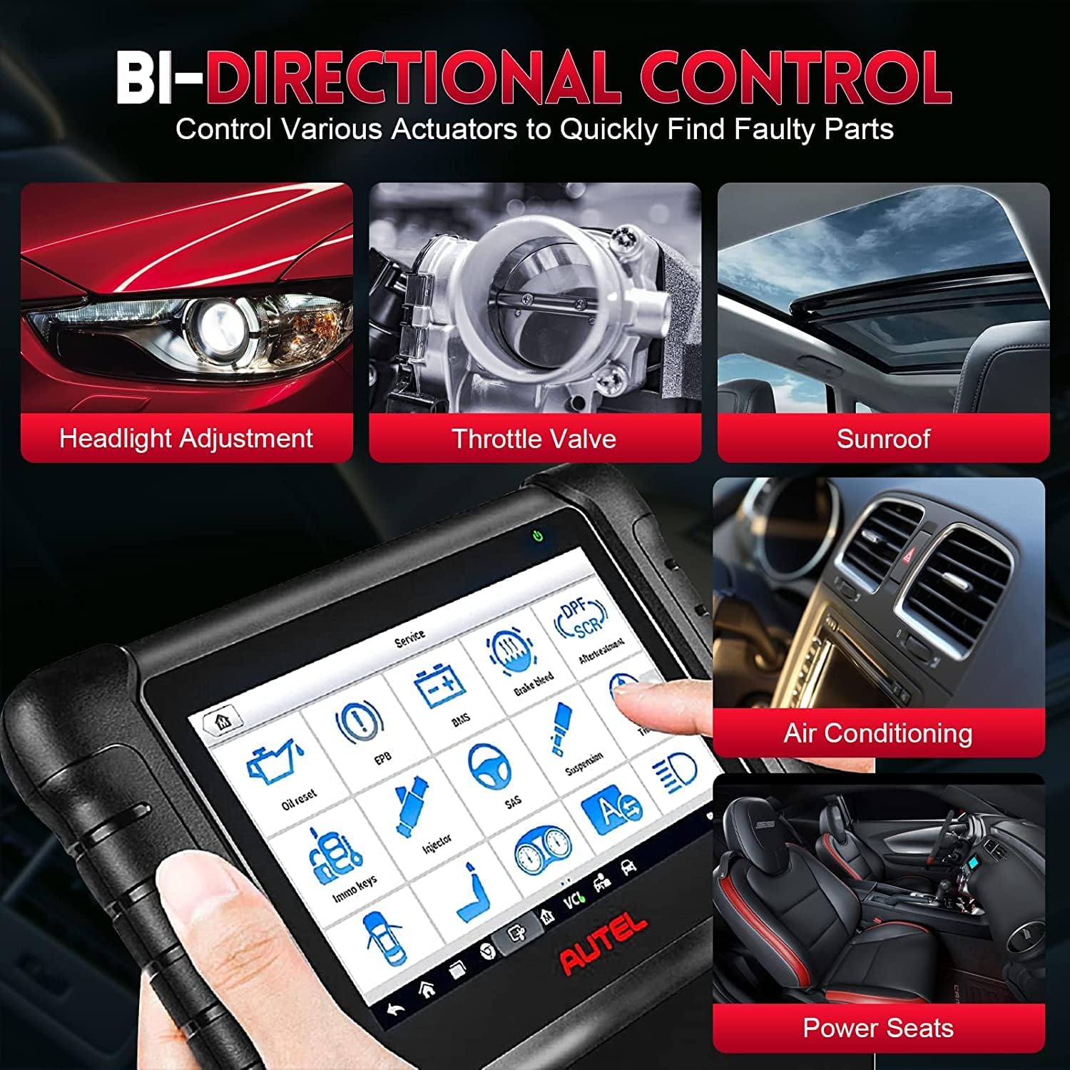 2023 New Bidirectional Scanner with Non-OBDII Adapter Kit T735