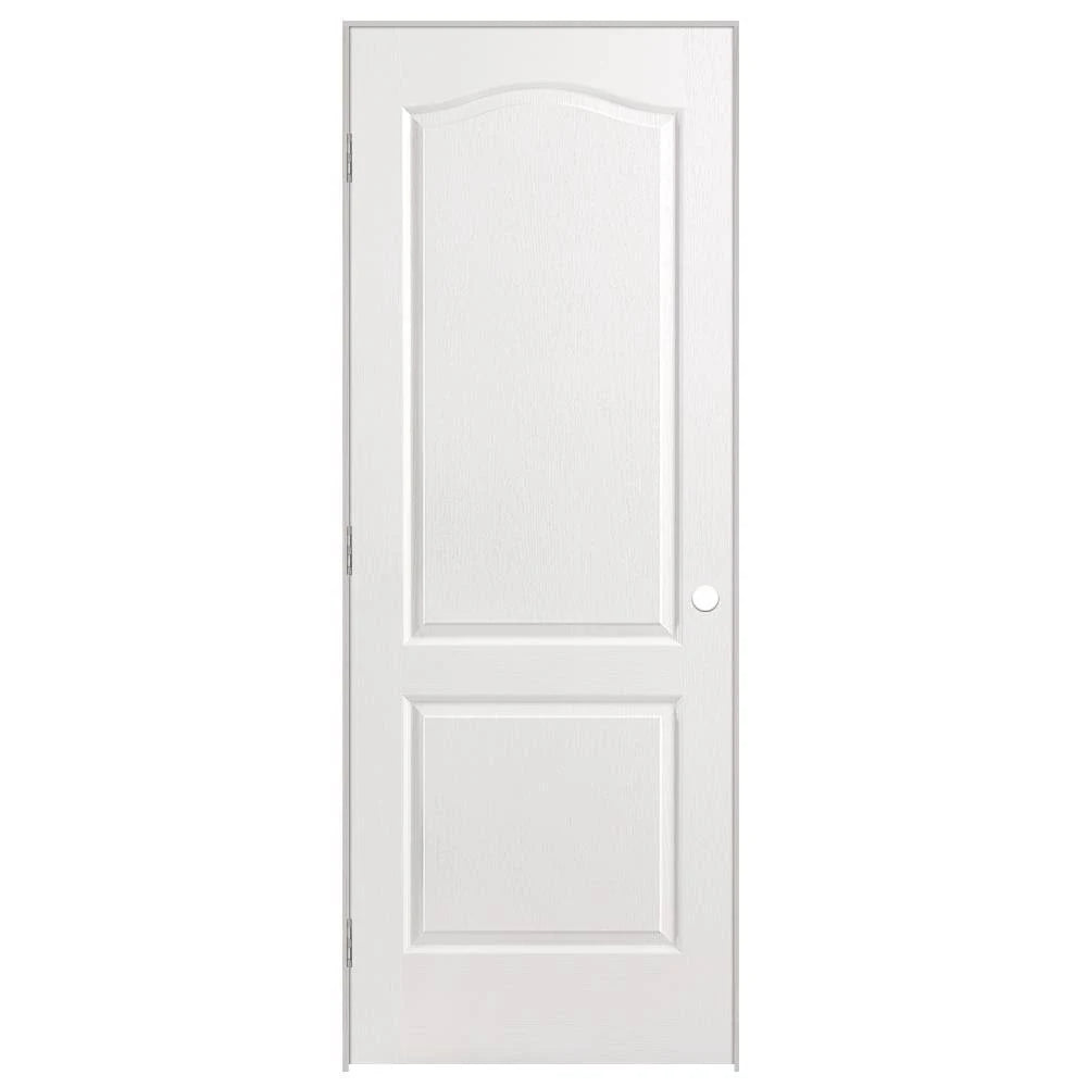 30 in. x 80 in. 2-Panel Arch Top Right-Handed Hollow-Core Textured Primed Composite Single Prehung Interior Door U7201