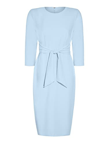 Bow Sheath Dress with Three Quarter Sleeves P6913