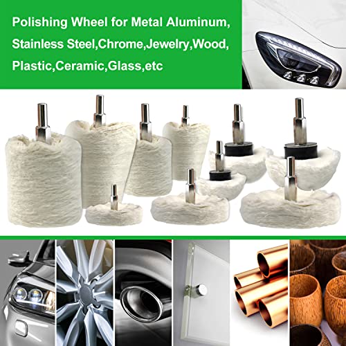 Flannelette Polishing Wheels Mixed Polish Head Kit with 1/4'' Shaft S68527