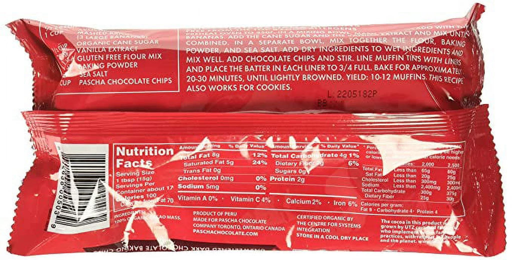 8.8 oz Pack of 2 Organic Unsweetened Dark Chocolate Baking Chips V50368