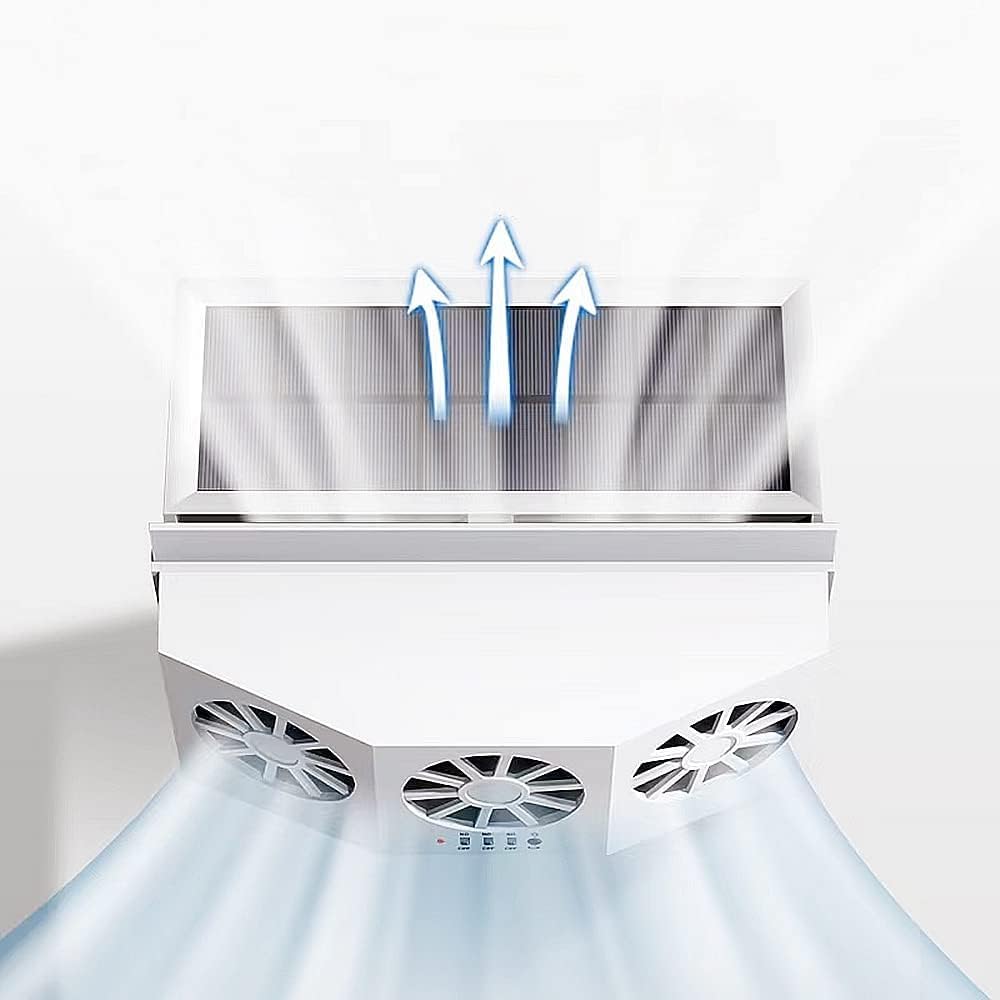 White 12V Solar Powered Car Window Fan J1593