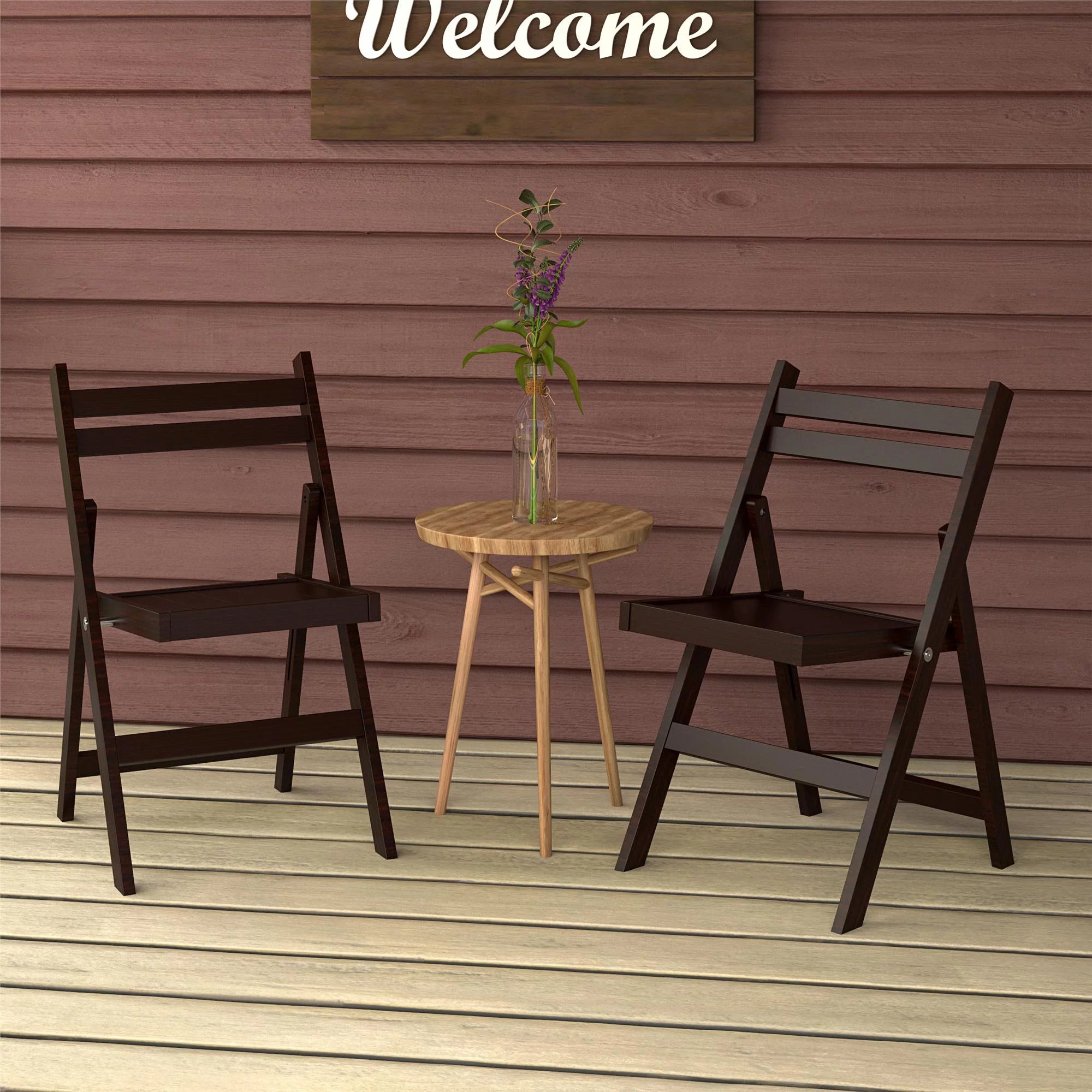 Dark Mahogany Folding Wood Chair, 2-Pack M745002