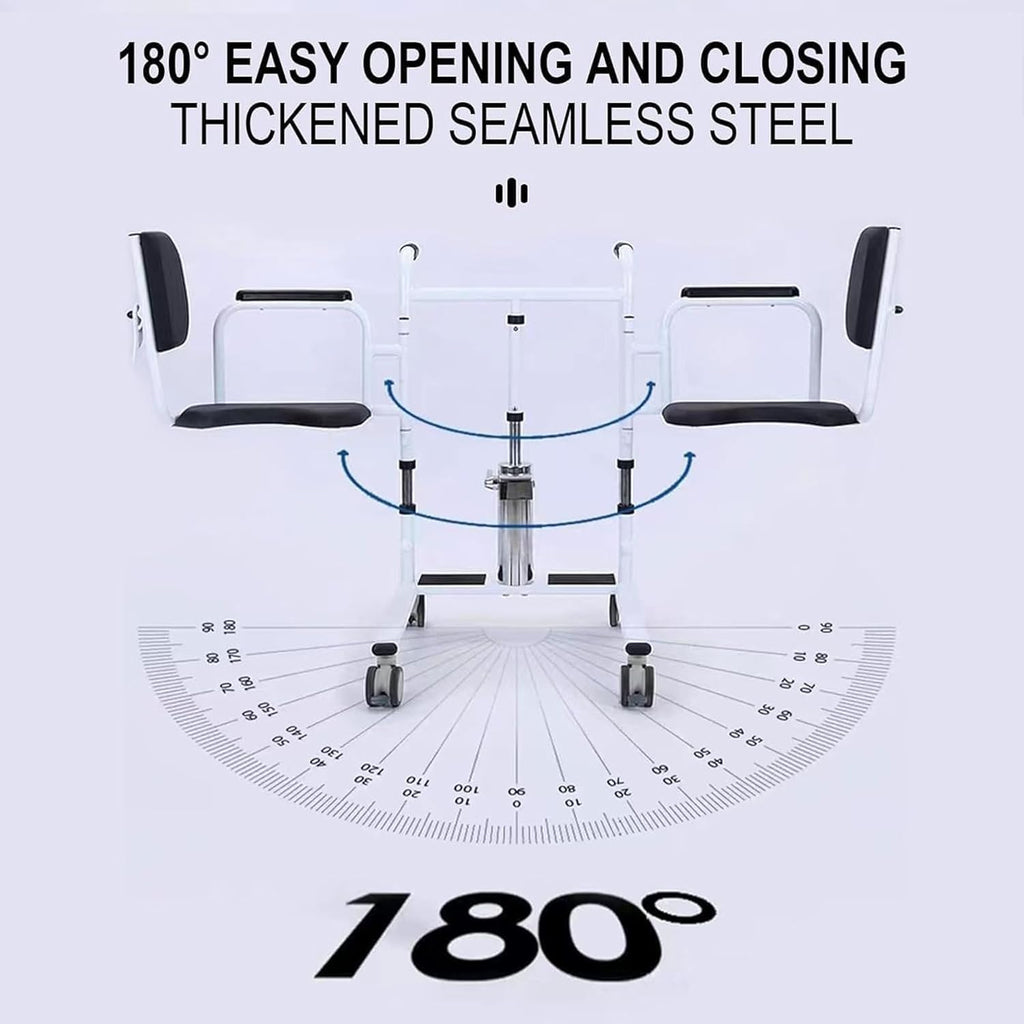 Hydraulic Patient Lift Transfer Chair with Toilet and Tray Table J4197