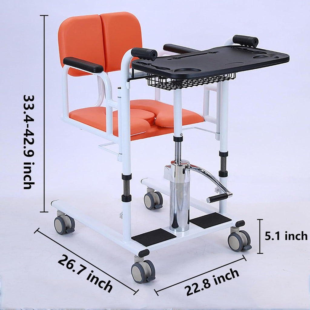 Hydraulic Patient Lift Transfer Chair with Toilet and Tray Table J4197