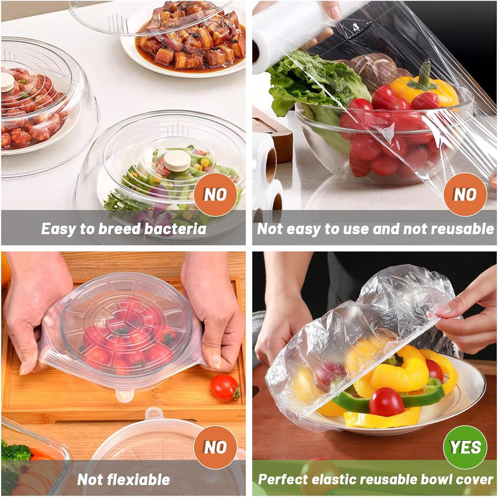 300Pcs Reusable Elastic Food Bowl Storage Covers H8236