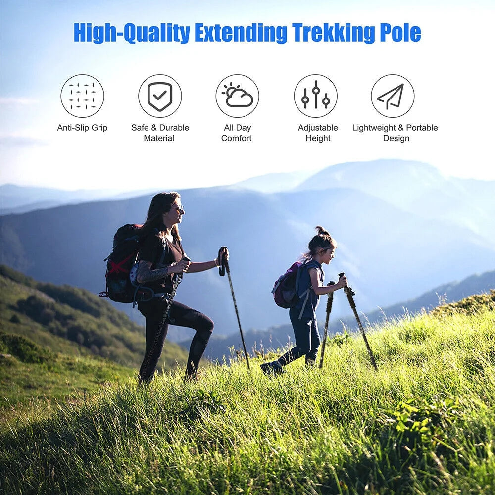 Blue Aluminum Quick Lock Trekking Poles Z634123