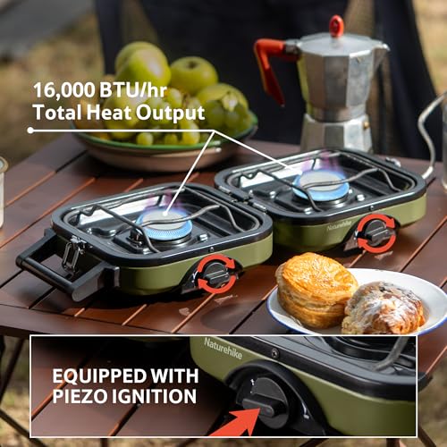 2 Burner Folding Camping Stove with Griddle C8992