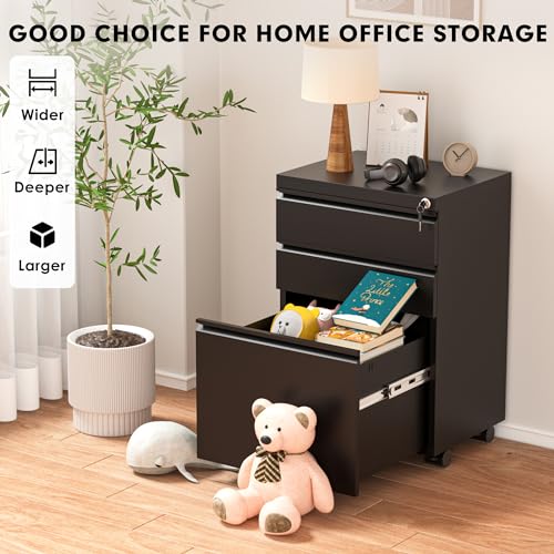 Black 2 Drawer Locking Metal File Cabinet A658