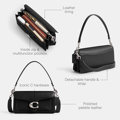 Polished Pebble Leather Shoulder Bag N12538