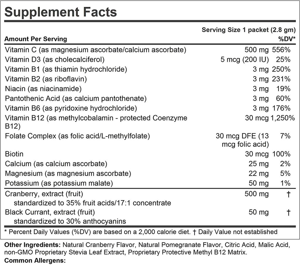 Efficient C + Cranberry 180 Packets T889