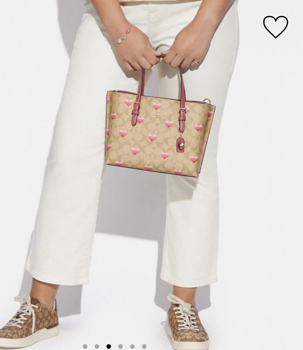Heart Stripe Print Crossbody Tote K679