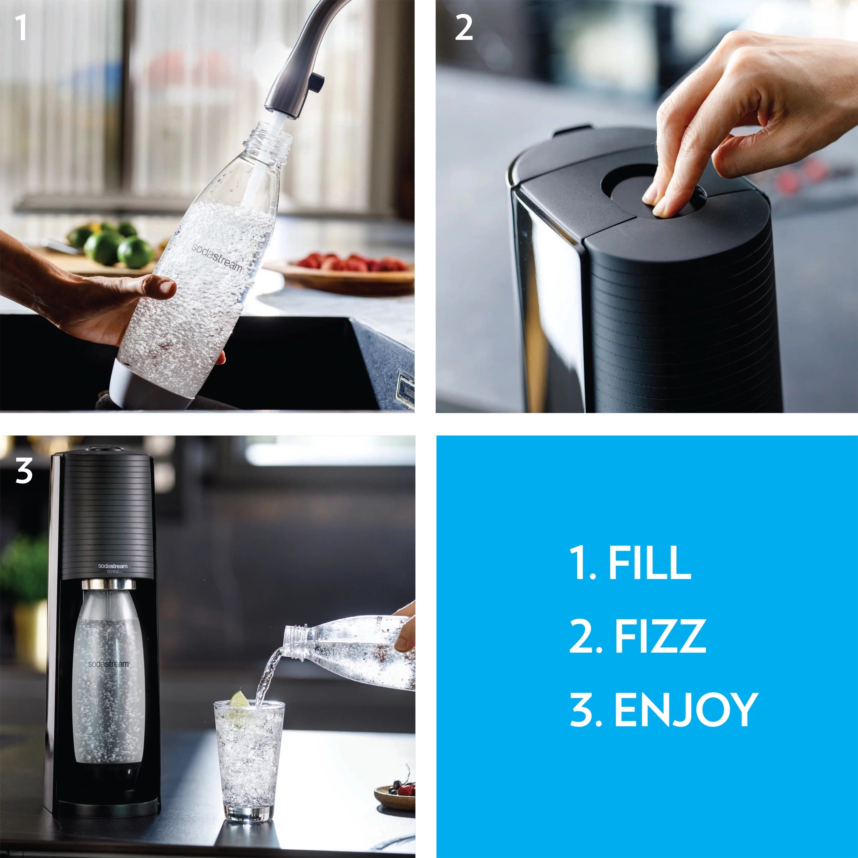Sparkling Water Maker Bundle with CO2, 2 Bottles and 2 bubly Drops Flavoring F3188