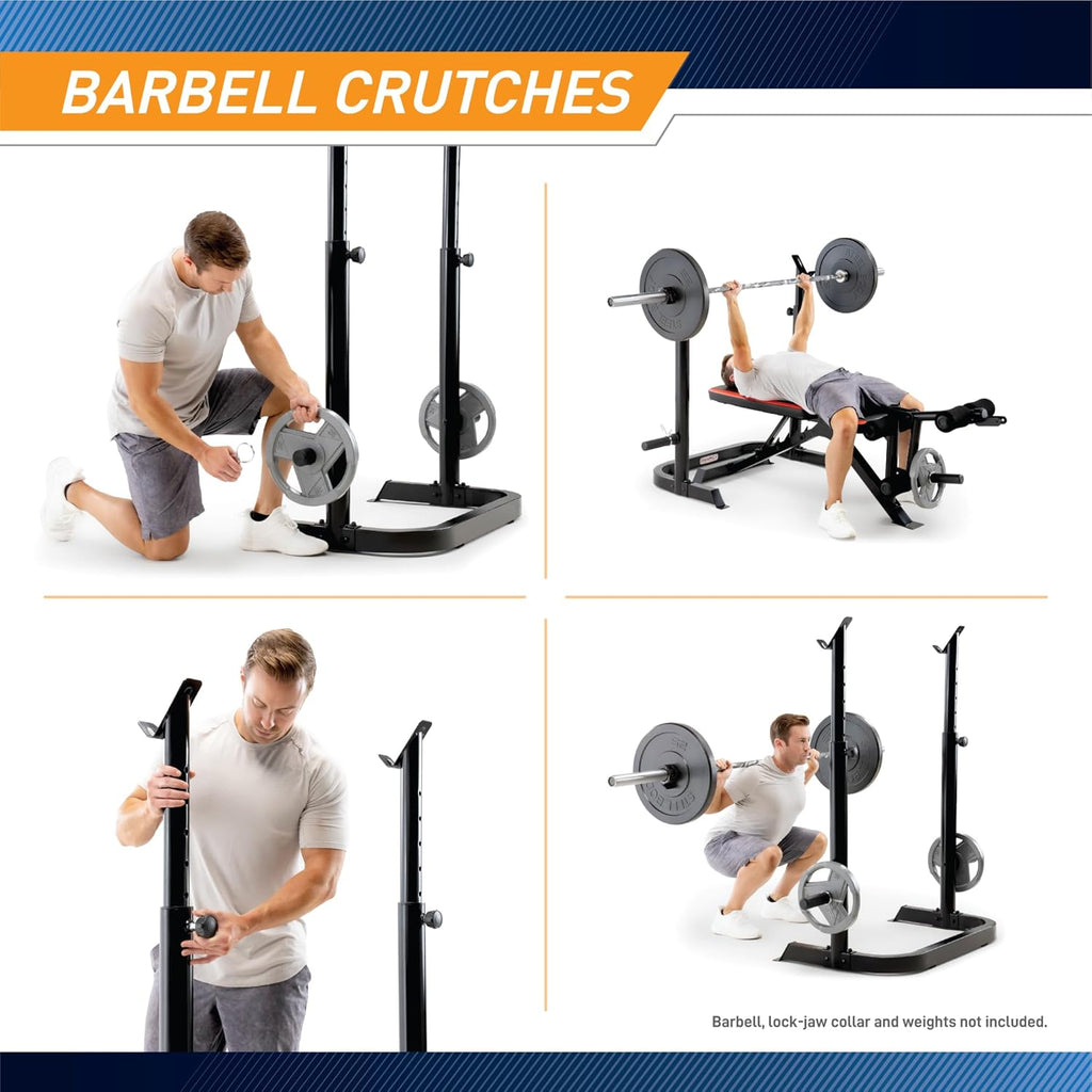 Adjustable Olympic Weight Bench with Leg Developer and Squat Rack N354291