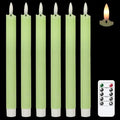 Flameless Taper Candles with Remote, Battery Operated Led Warm 3D Wick Light Real Wax Pack of 6 (Ivory, 0.78 X 9.64 Inch) H43049