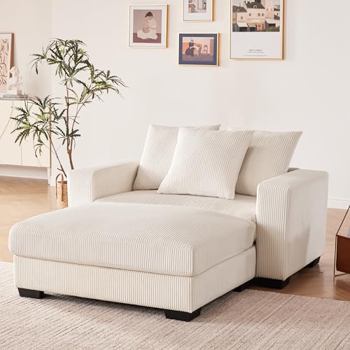 Grey Oversized Chaise Lounge with Ottoman I60762