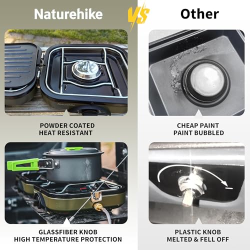 2 Burner Folding Camping Stove with Griddle C8992