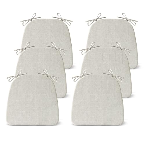 Set of 4 Non Slip Black Chair Cushions 17" x 16" x 2" with Ties N682457