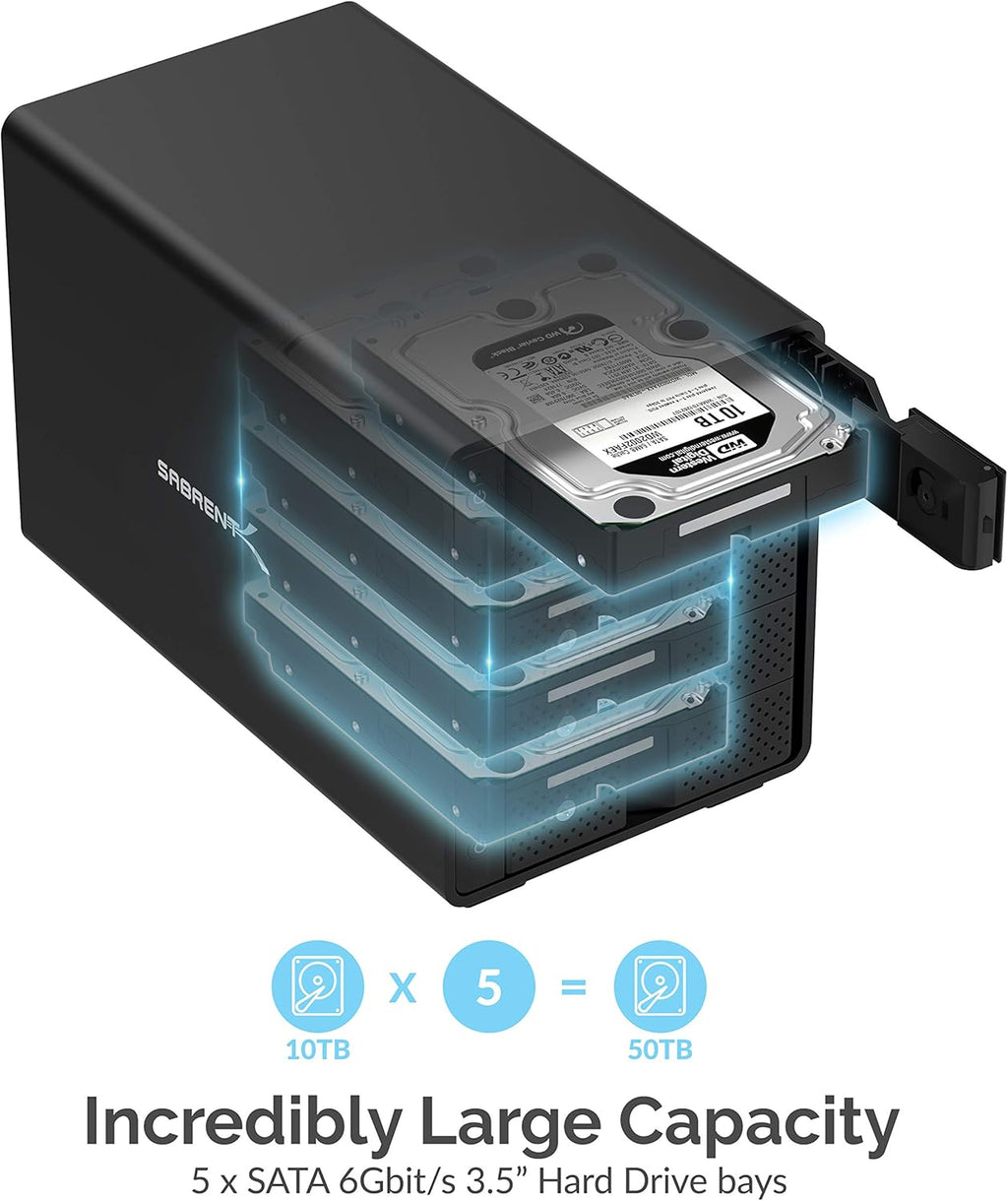 USB 3.0 to SATA Dual Bay External Hard Drive Docking Station for 2.5 or 3.5in HDD, SSD with Hard Drive Duplicator T3217