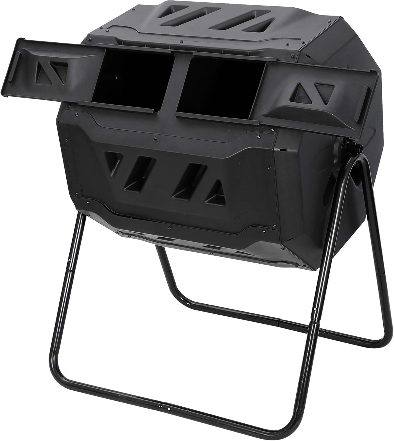 43 Gallon Black Dual Chamber Composting Tumbler I519