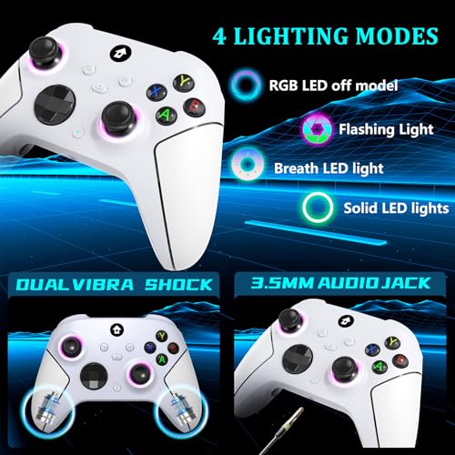 Wireless 2.4GHz Controller with 7 Colors RGB Light, 1000mAh Battery, 3.5mm Audio Jack P825