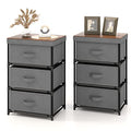 Black Fabric Dresser Set of 2 with 2 Drawers A12136