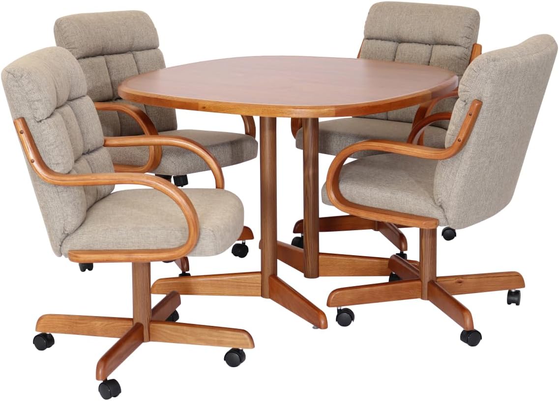 5-Piece 42x42 Laminate Dining Set with Caster Chairs A36862
