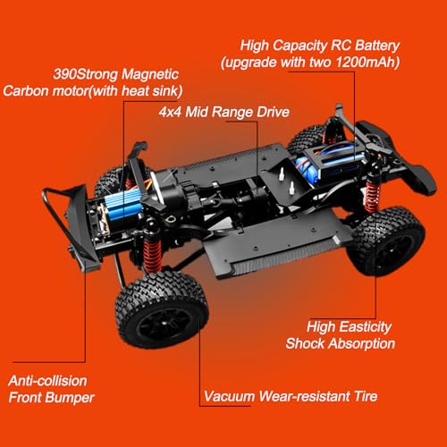Orange 1/12 RC Rock Crawler with Metal Drive Shaft & Two 1200mAh Battery P405949