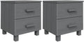 Solid Wood Bedside Cabinets - Dark Gray 2-piece E39214