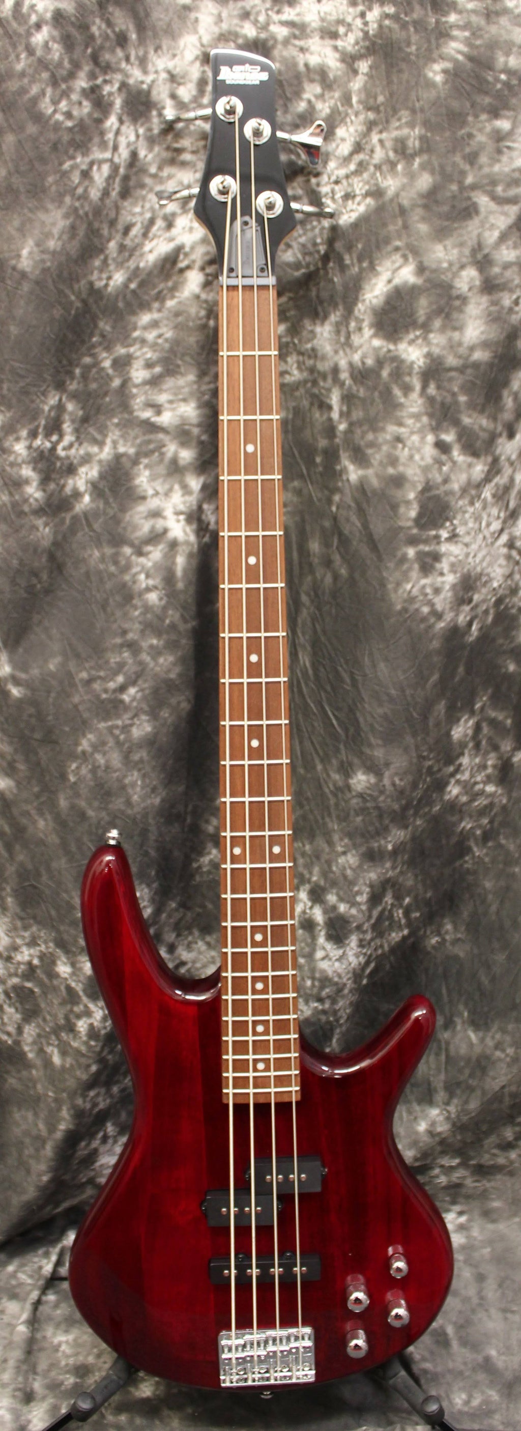 Transparent Red Electric Bass Guitar V1040