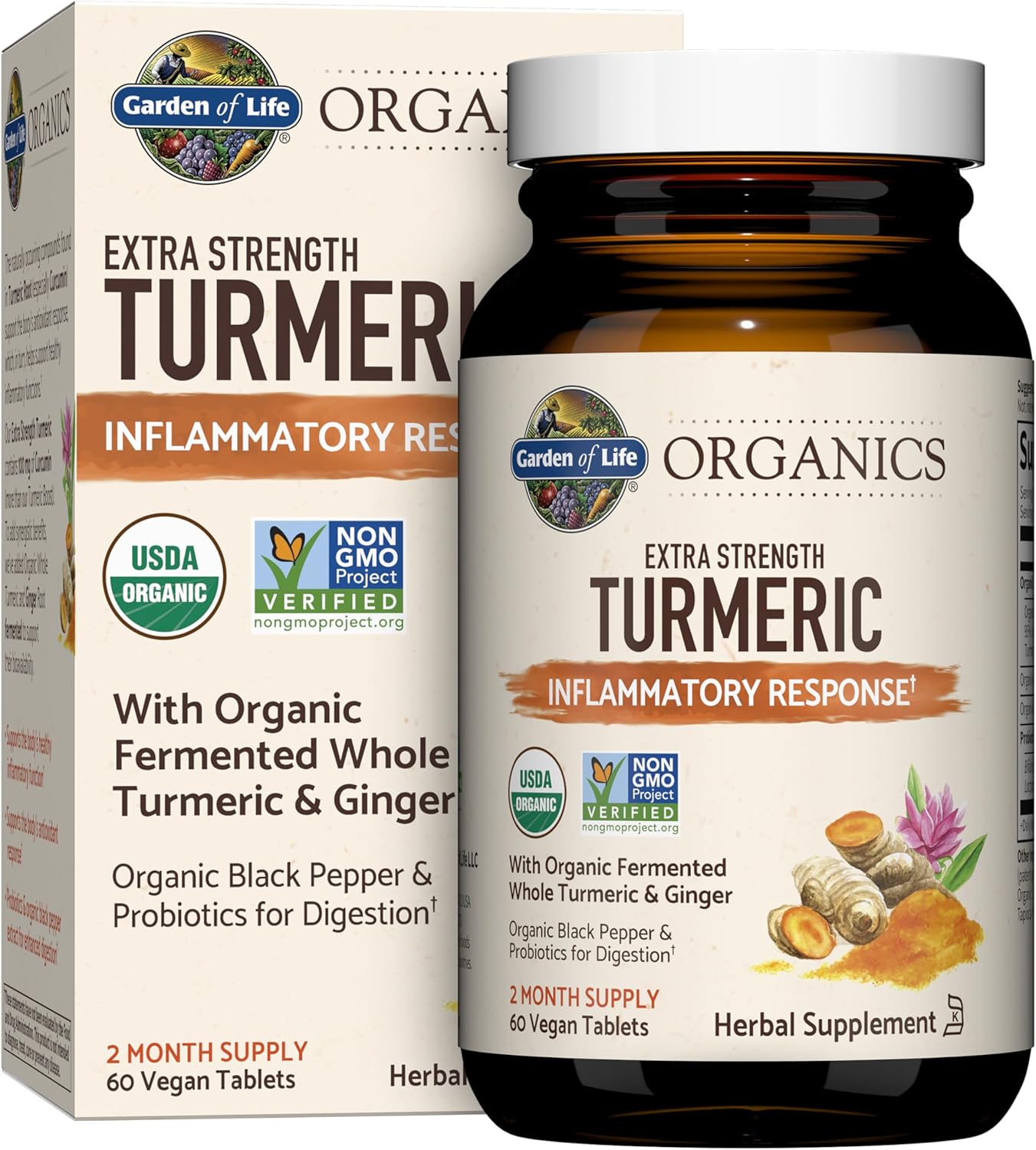 60 Tablets & 60 Capsules Turmeric Vitamin D3 Supplements P775