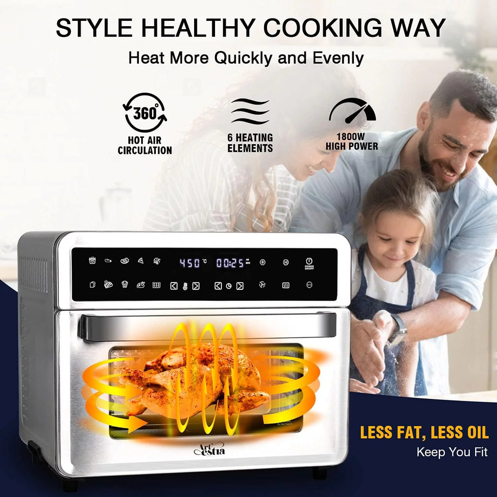26QT Extra Large Digital Convection Oven Air Fryer Combo With Rotisserie And Dehydrator T994