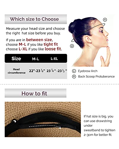 Wide Brim UPF 50 Foldable Straw Hat O642