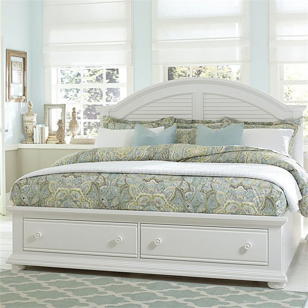 White Wood Queen Panel Headboard S92885