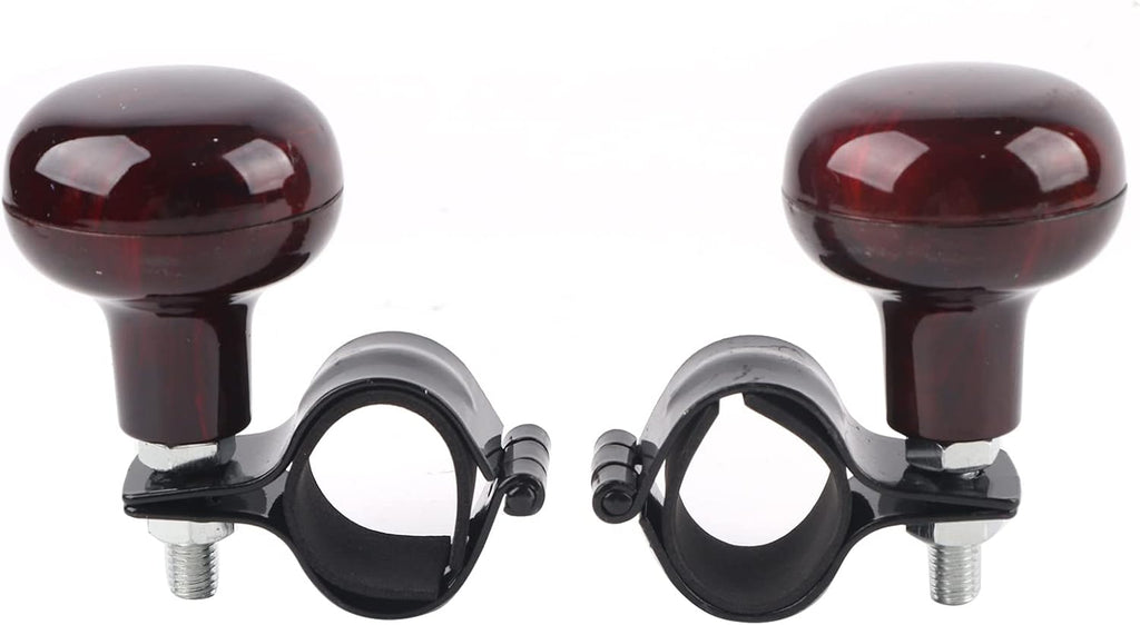 Mahogany Woodgrain Steering Wheel Spinner Knob 2Pcs C494447