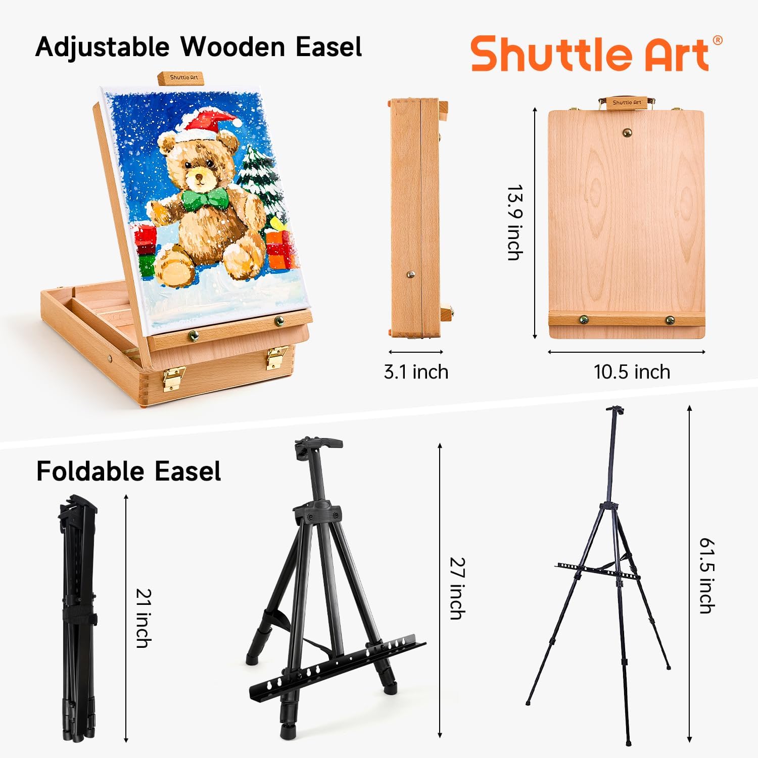 168 Pcs Artist Painting Set with Aluminum and Wooden Easels A62029