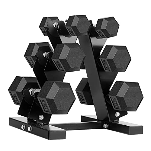 Rubber Coated Cast Iron Hex Dumbbell Free Weights P90955