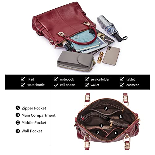 Soft Genuine Leather Satchel Tote Shoulder Bag B653794