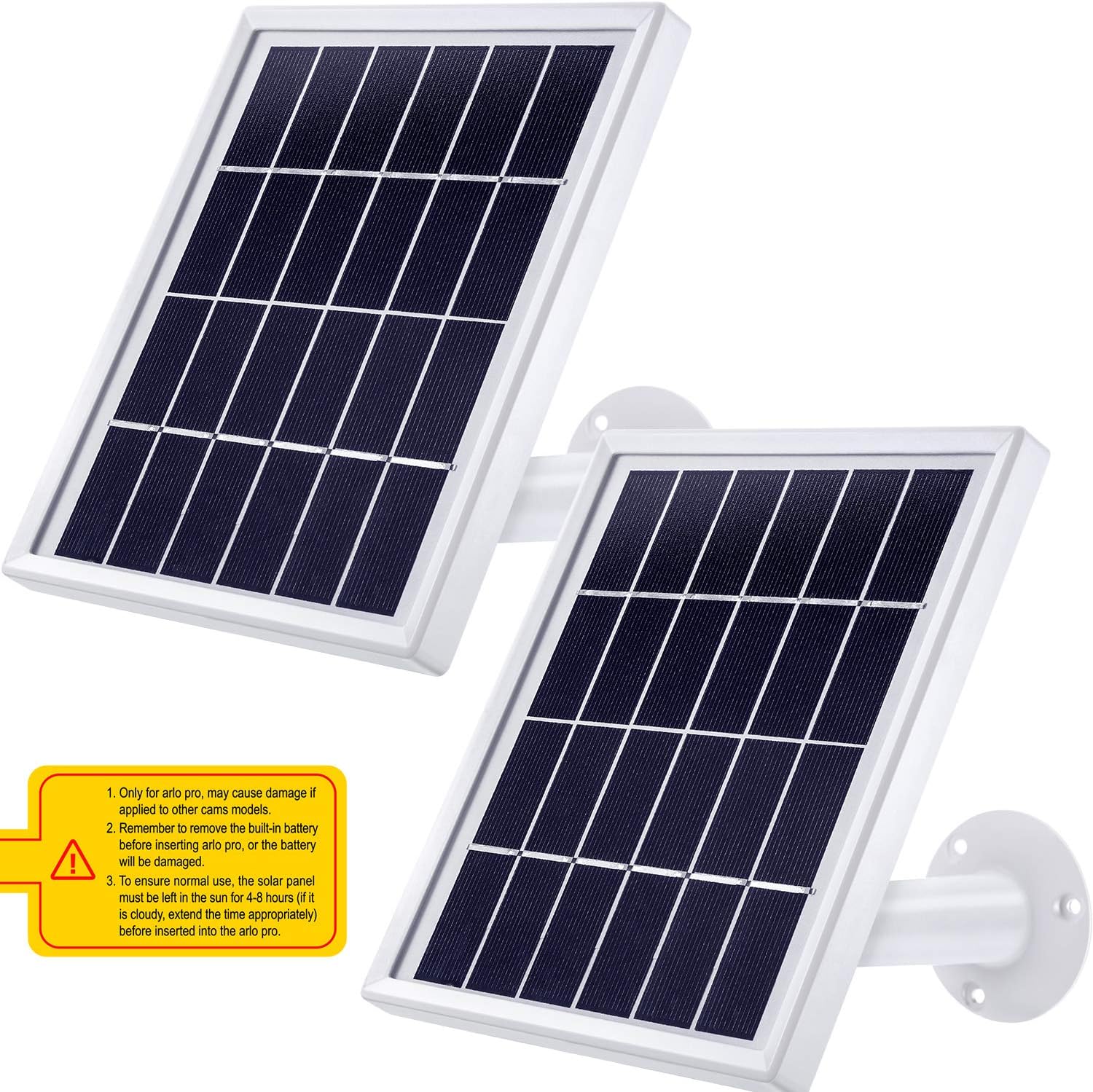 Solar Panel with Adjustable Mount Bracket, 12 Feet Cable (2 Pack) R4881