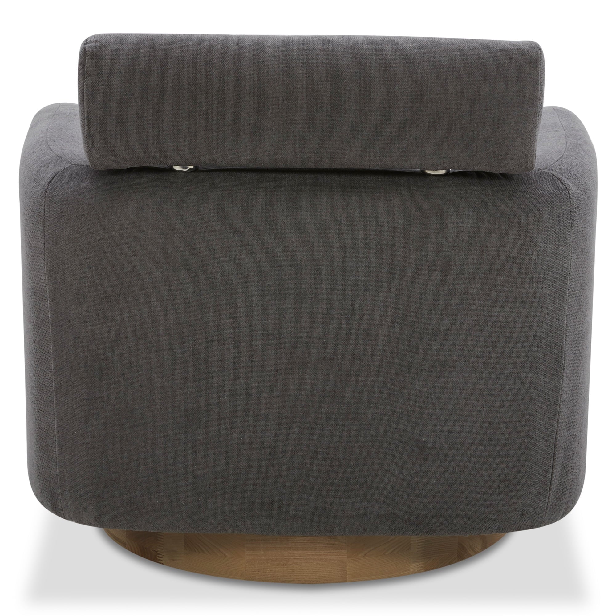 Dark Gray Fabric Swivel Accent Barrel Chairs with Adjustable Backrest C2070