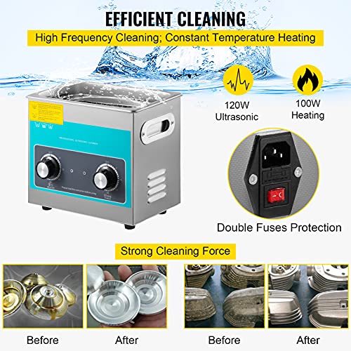 3L 40kHz 304 Stainless Steel Ultrasonic Cleaner L277719