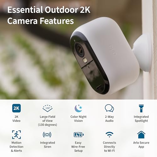 White 2K Wireless Security Camera V4365