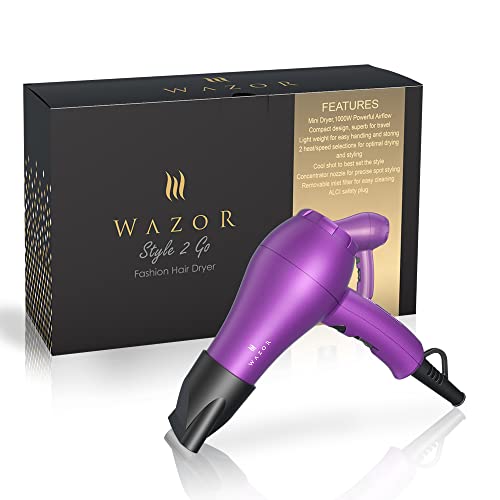 Compact 1000W Blow Dryer with Concentrator, Purple B8026