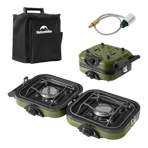2 Burner Folding Camping Stove with Griddle C8992