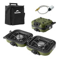 2 Burner Folding Camping Stove with Griddle C8992