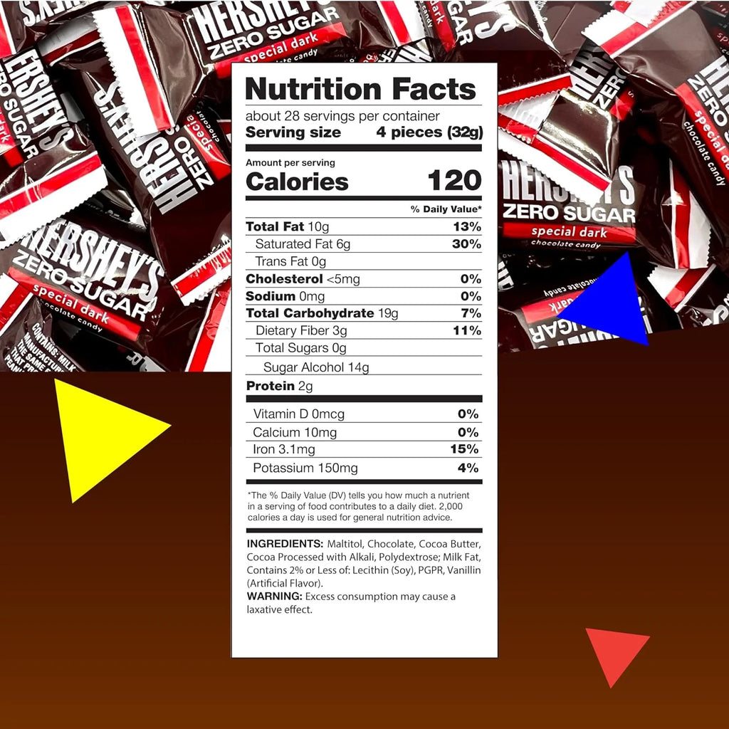 Zero Sugar Dark Chocolate Candy, Individually Wrapped (2.5 Pound Bag) B40155