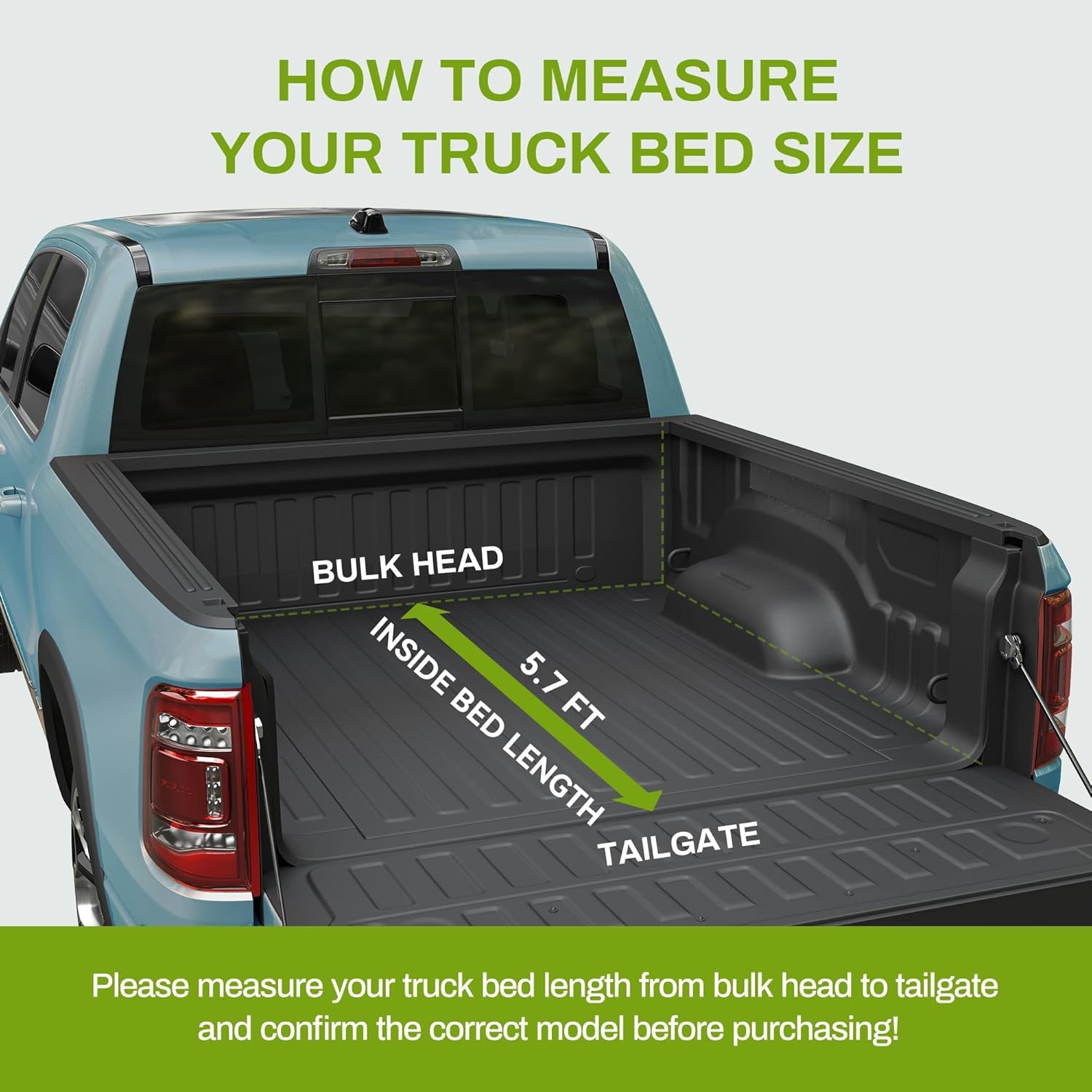 Soft Tri-fold Truck Bed Tonneau Cover for 5.7ft Bed Y574727