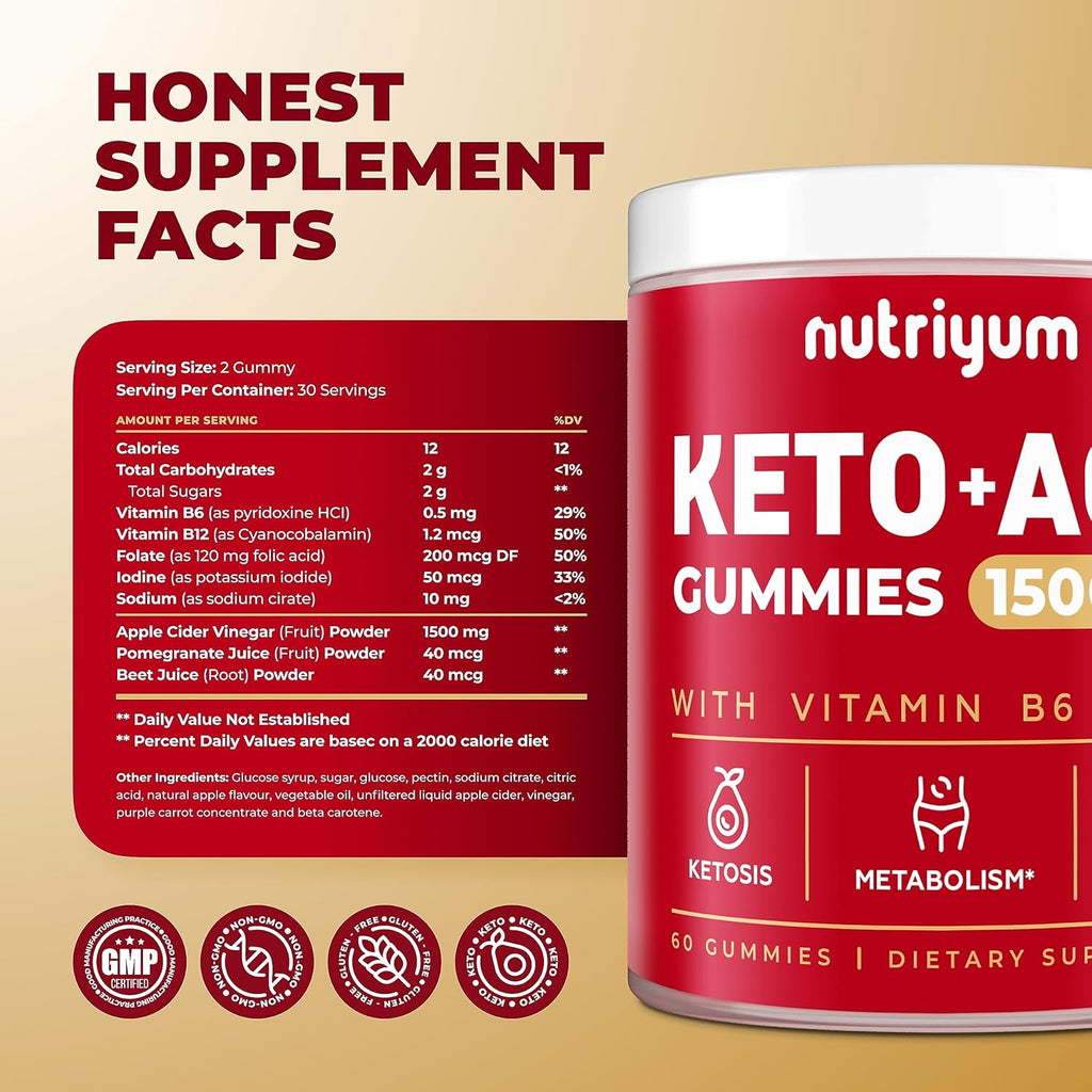 Keto ACV Gummies 1500 mg - 60 pcs A53111