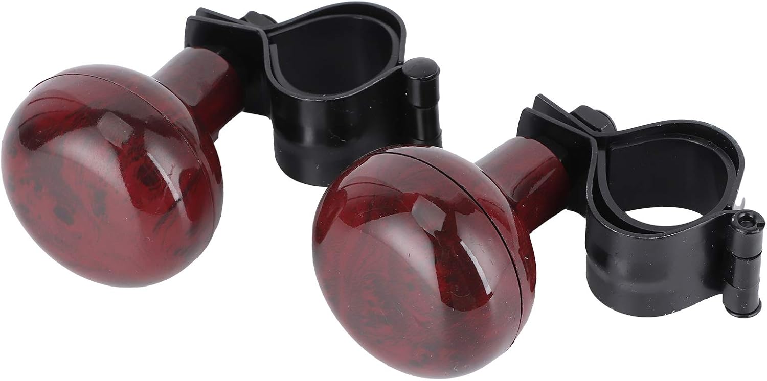 Mahogany Woodgrain Steering Wheel Spinner Knob 2Pcs C494447